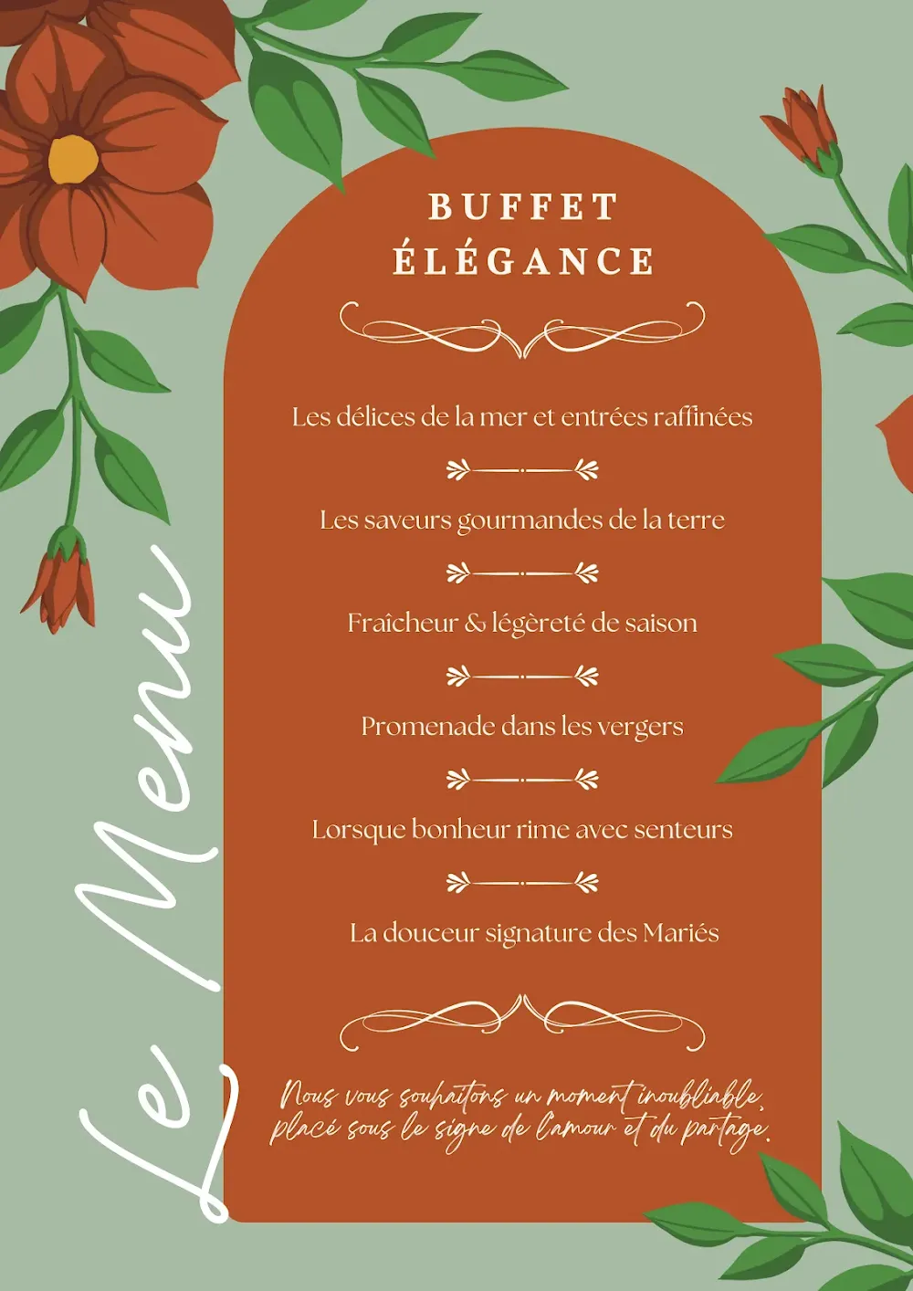 Menu de mariage